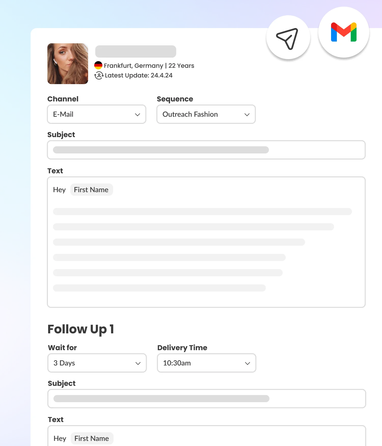 Creator outreach email sequence and follow-up builder