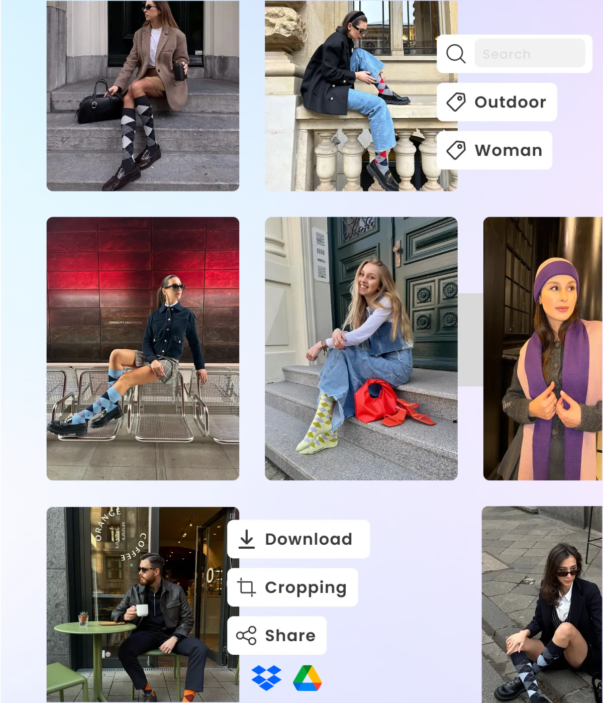 Central UGC content hub with tagging and sharing options
